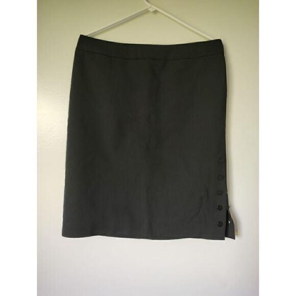 Calvin Klein Dresses & Skirts - Calvin Klein Women's Size 10 Black Pencil Skirt Back Zipper 5 Snap Side Slit